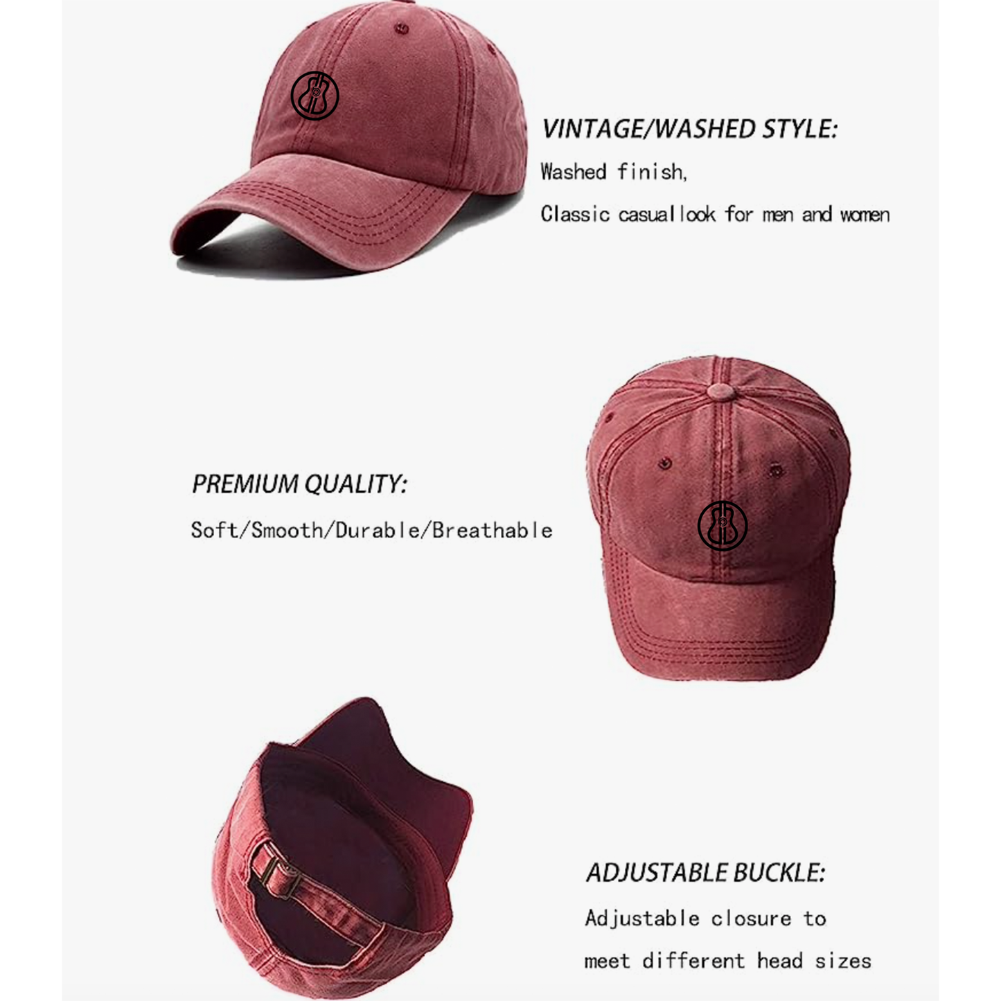 BP Vintage Washed Baseball Cap with BLACK logo