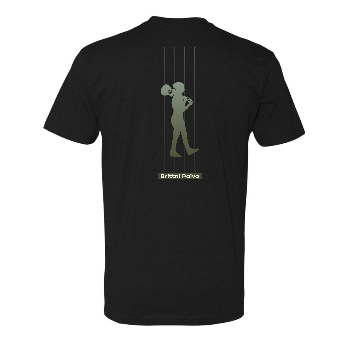 Silhouette in Strings Short-sleeve Tshirt (Military Green Gradient)