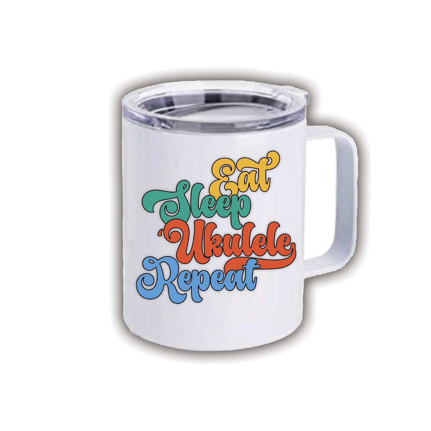 Eat, Sleep, ‘Ukulele, Repeat Retro Coffee Mug Tumbler