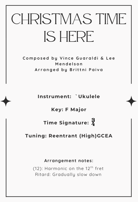 "Christmas Time is Here" – Ukulele Tab + Video + Mentoring Bundle
