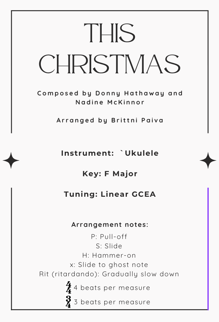 “This Christmas” Ukulele Tab +  MP3 + Video  Bundle | Brittni Paiva Ukulele