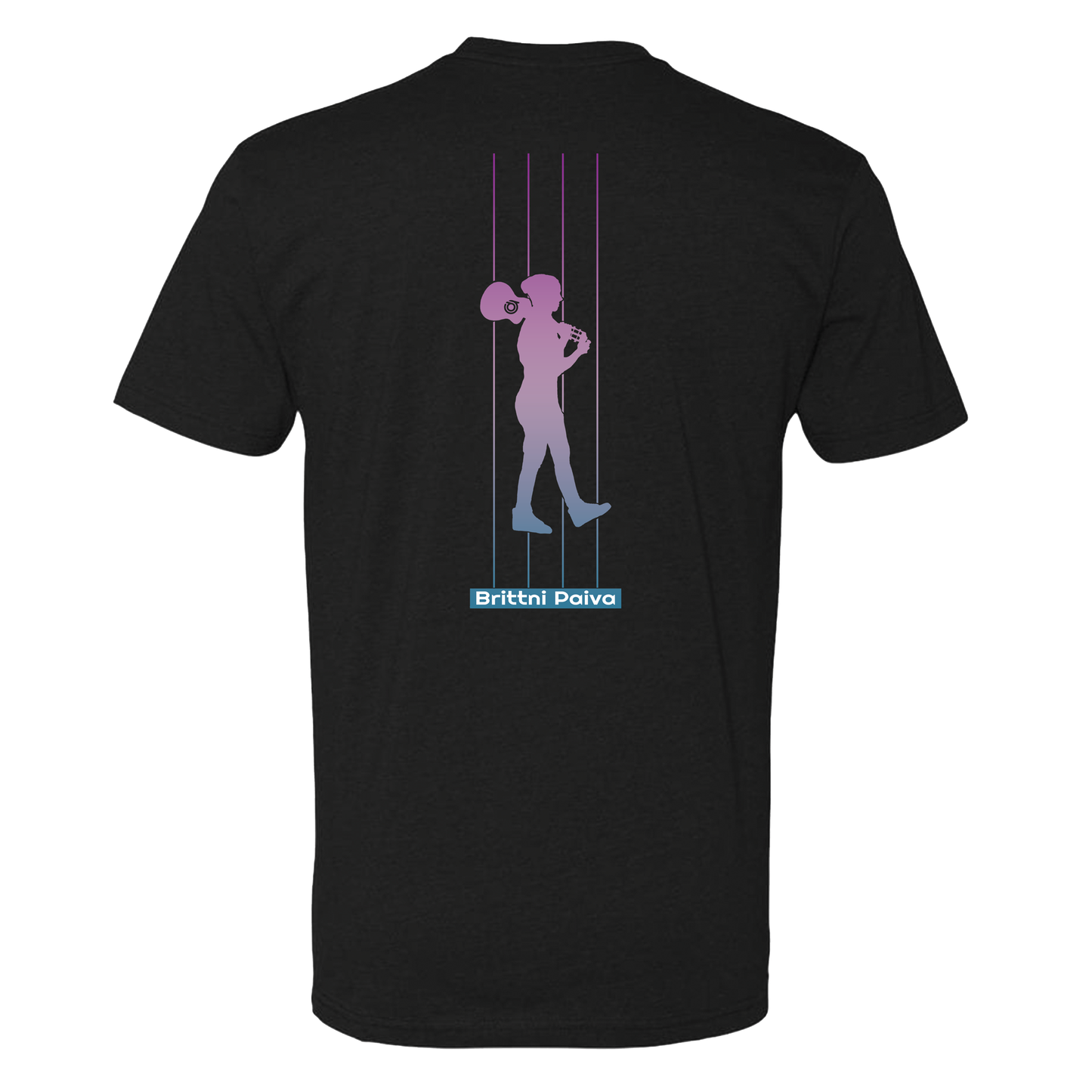Silhouette in Strings Short-sleeve Tshirt (Purple/Aqua Gradient)